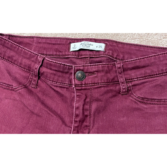 Abercrombie & Fitch Red Jeans Women's Size 0 - Picture 3 of 4